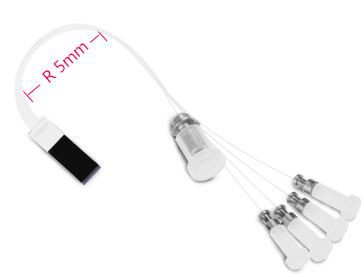 The bending radius is as low as 5 mm