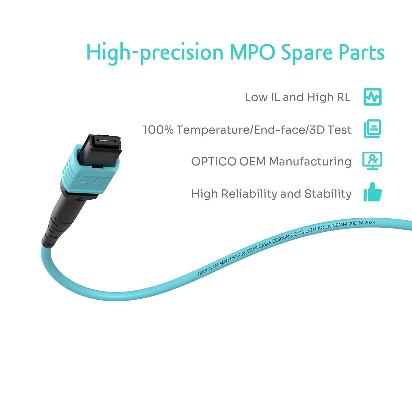 16F MPO Male To MPO Female Trunk Cable OM3 16F MPO Male To MPO Female Trunk Cable OM3