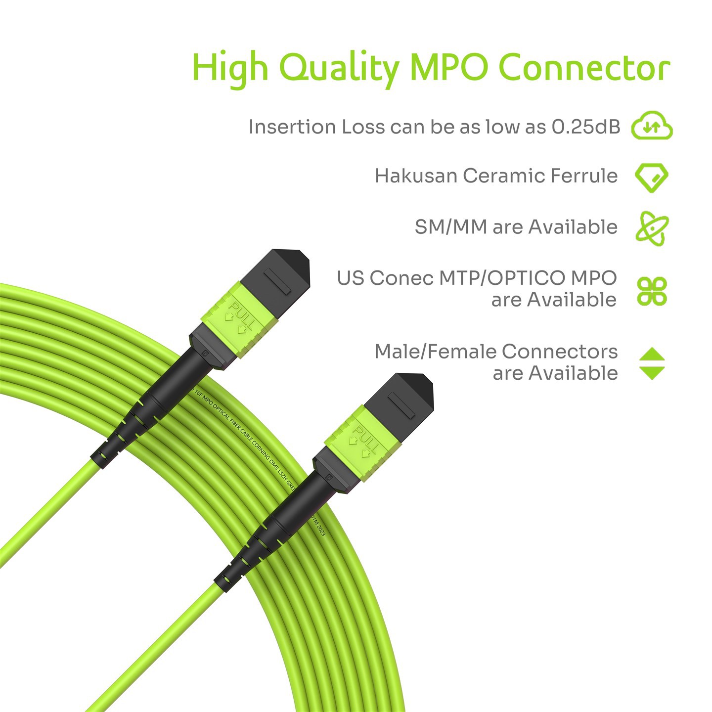 16F MPO-MPO Male Trunk Cable OM5
