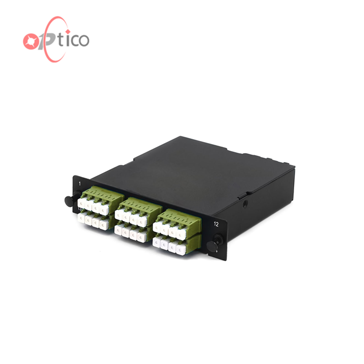 24F 2×12F MPO-6LC MPO 카세트, OM5, 쿼드 LC