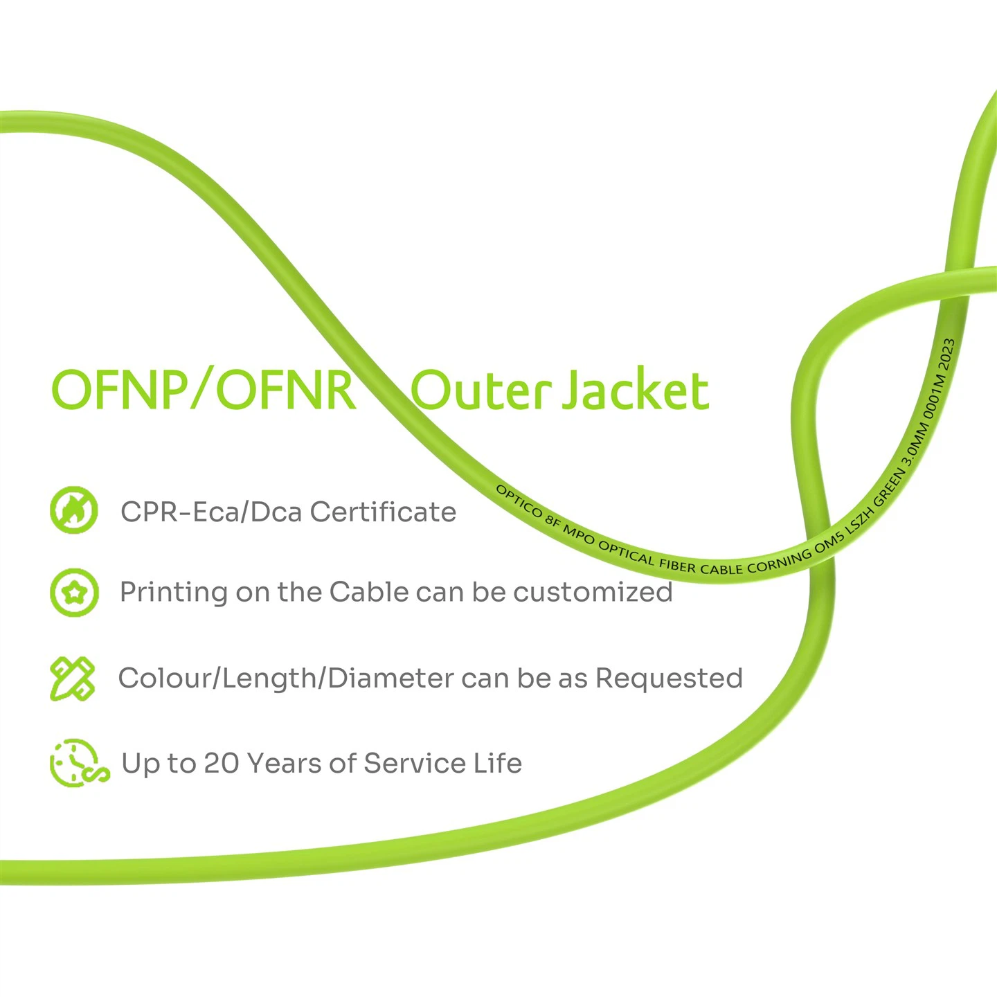 8F MPO Fiber Optic Breakout Cable OM5