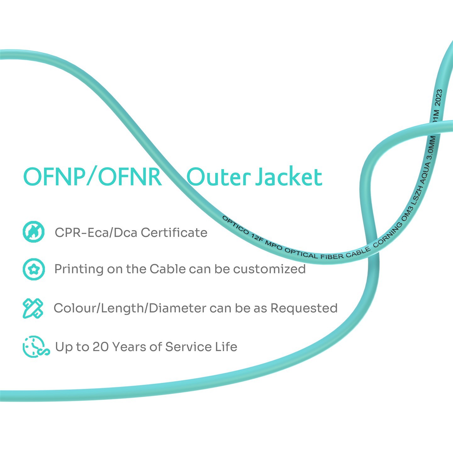 OM3 MPO Patch Cable 24 Cores
